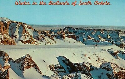 Winter In the Badlands National Monument Highway 16 South Dakota SD Postcard