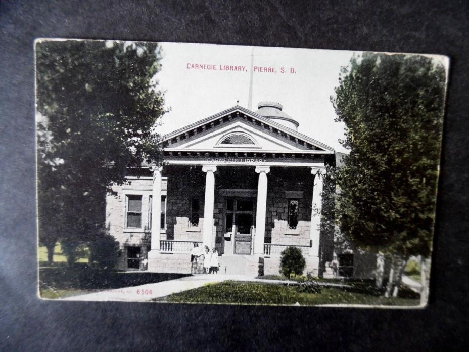 ca1910 Pierre South Dakota Carnegie Library Postcard
