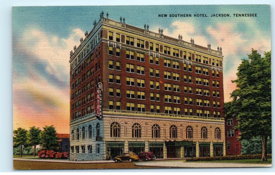 *1950s New Southern Hotel Jackson Tennessee Vintage Linen Postcard C54