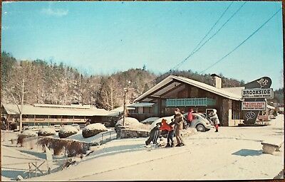 Gatlinburg, TN Postcard: Brookside Motel and Ranch House, Smoky Mtns- Tennessee