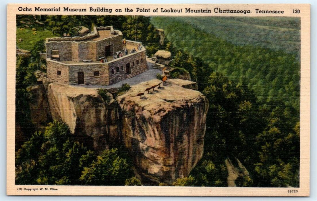 Postcard TN Chattanooga Ochs Memorial Museum Lookout Mountain Vtg View G4