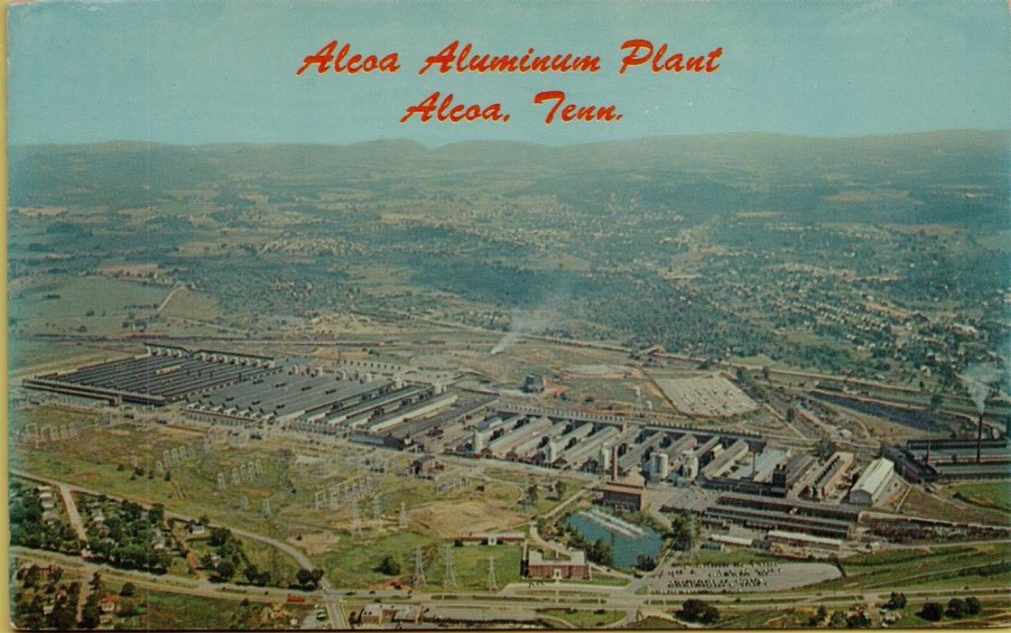 1970 Air Aerial View Alcoa Aluminum Plant Alcoa Tennessee TN Postcard B32