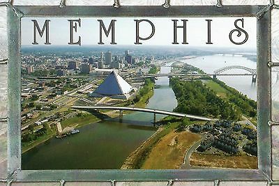 Postcard Tennessee Memphis Aerial View Bridges Mississippi River Unused MINT