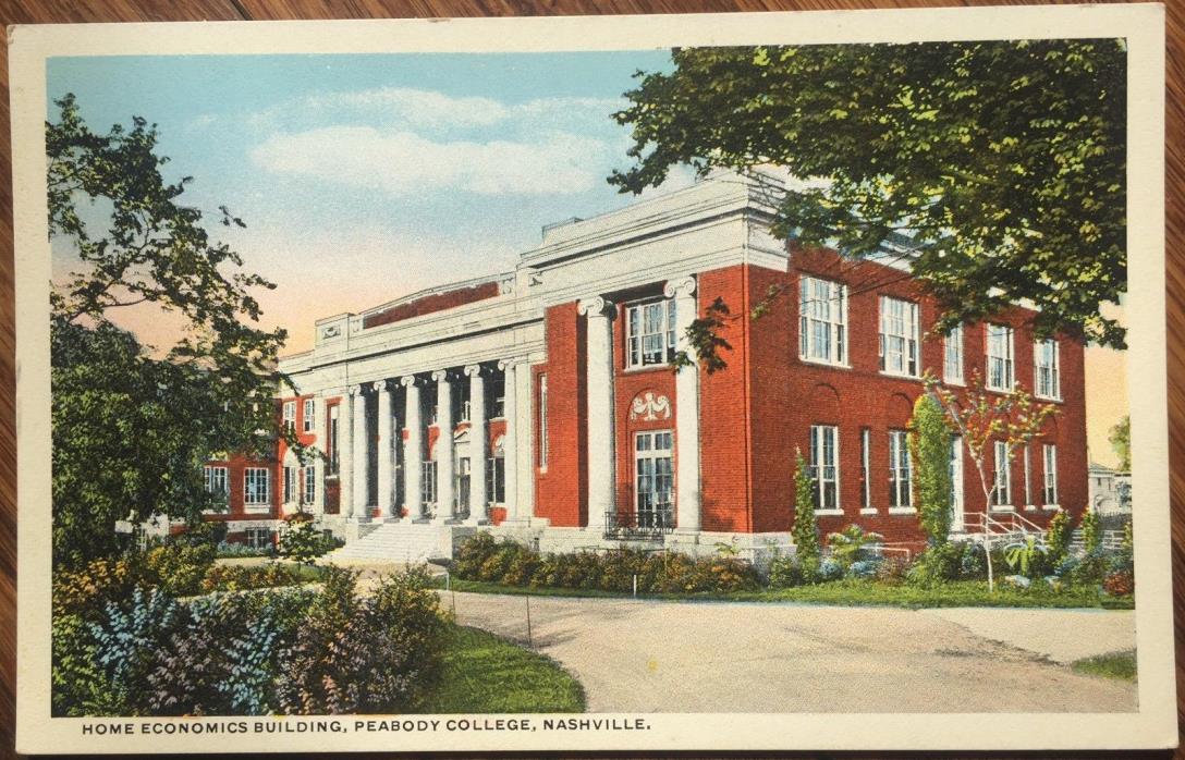 1920 Nashville, TN Postcard: Peabody College, Home Economics Building-Tennessee