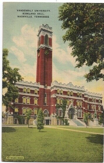 Kirkland Hall Vanderbilt Univ Nashville Tn Vintage Postcard Tennessee