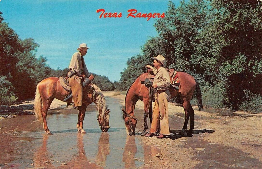 Texas Ranger Division Rangers On Horseback Scene Austin,TX Vtg Chrome  Postcard