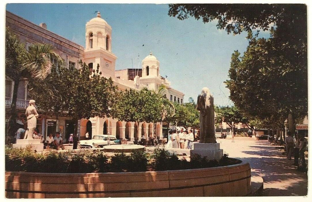 1940s 1950s San Juan Puerto Rico PR Old City Hall Baldorioty Square VTG Postcard