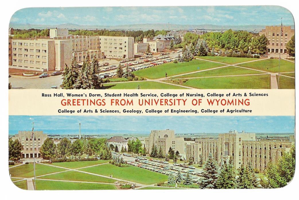 1960-70s Postcard Greetings from University of Wyoming in Laramie Unused