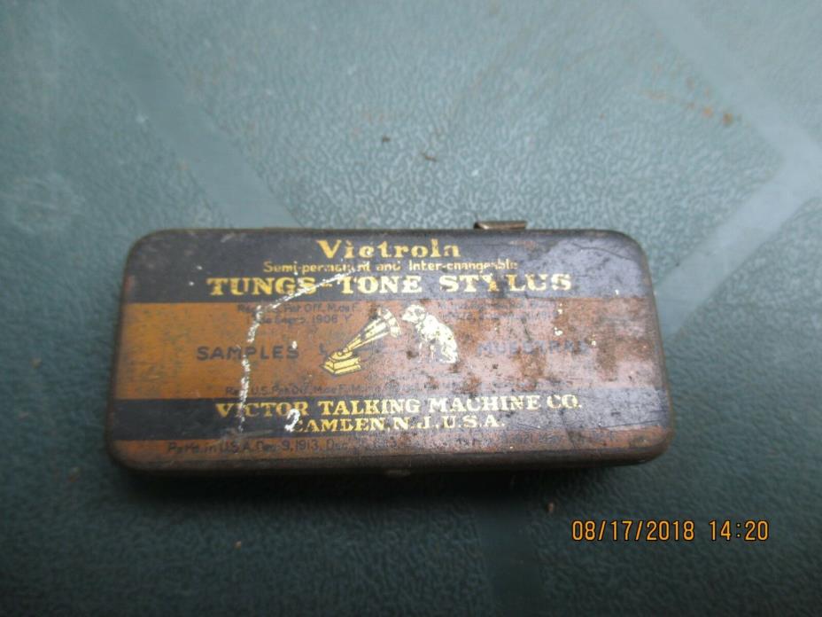 Victor Victrola Tung Tone STYLUS 1906 Phonograph Needle Tin  Advertising VTG NJ