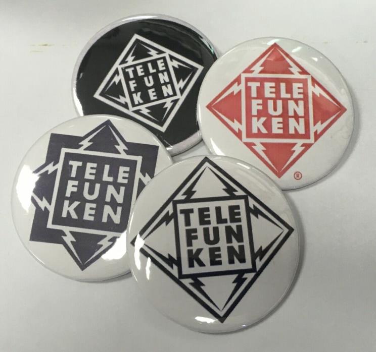 (4) Different NOS Vintage Telefunken logo badges possibly dealer - BUY IT NOW!