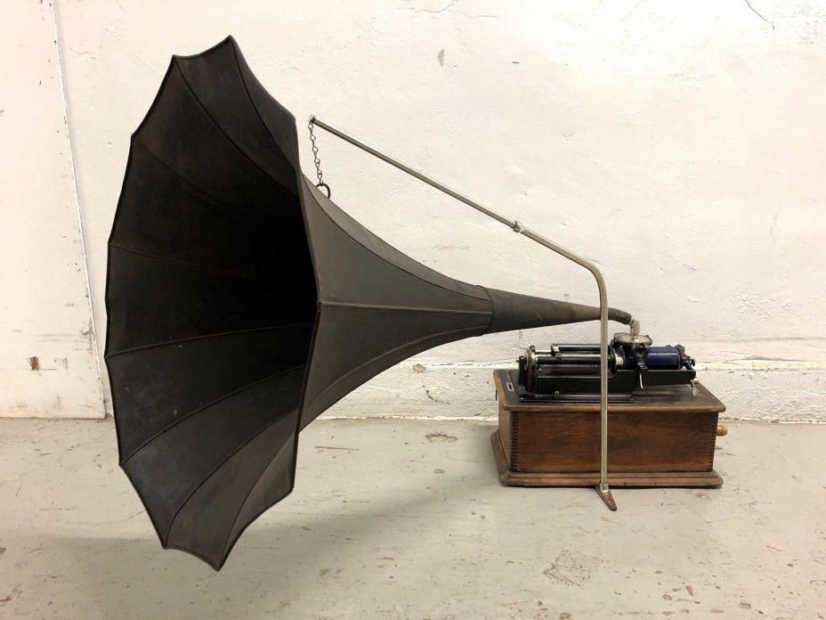 c1906 Edison Home Phonograph with Model-N Reproducer 4-Minute Record Player