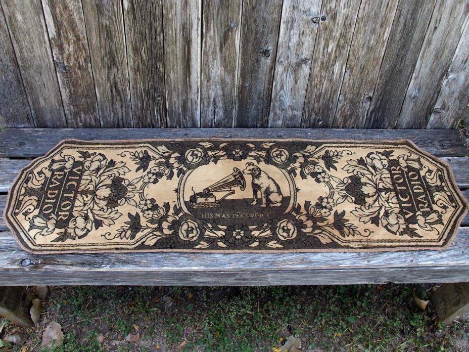 Antique RCA Victor Radio Advertising Tapestry Table Runner Nipper