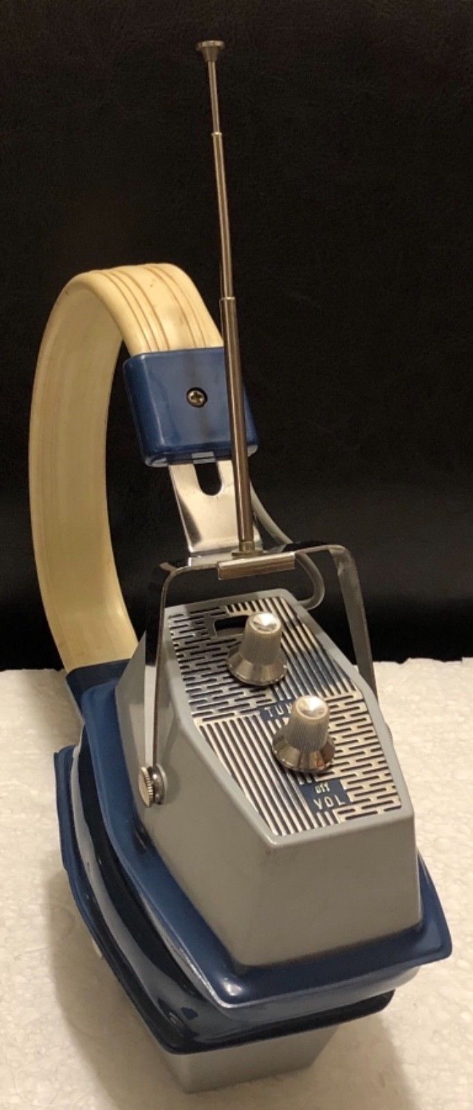 Vtg Solid State Transistor Radio Headphones Headset Alaron Japan Display