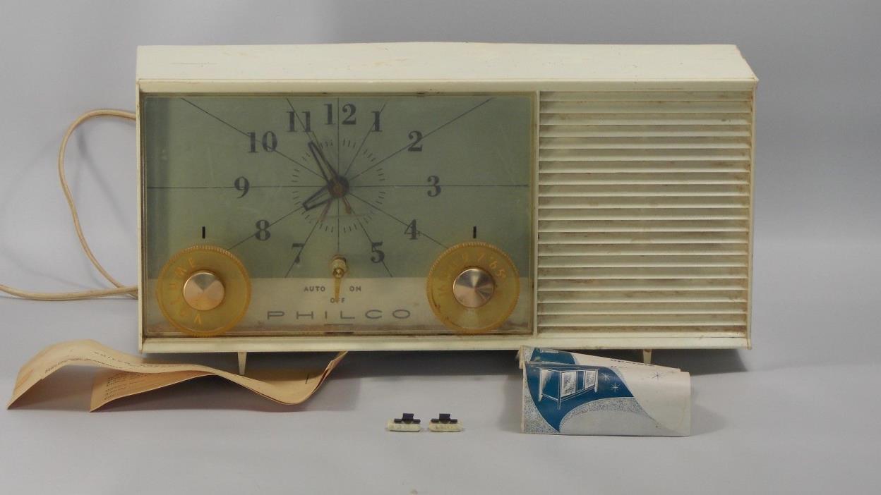 Philco 1960's Am Tube Clock Radio Vintage Rare