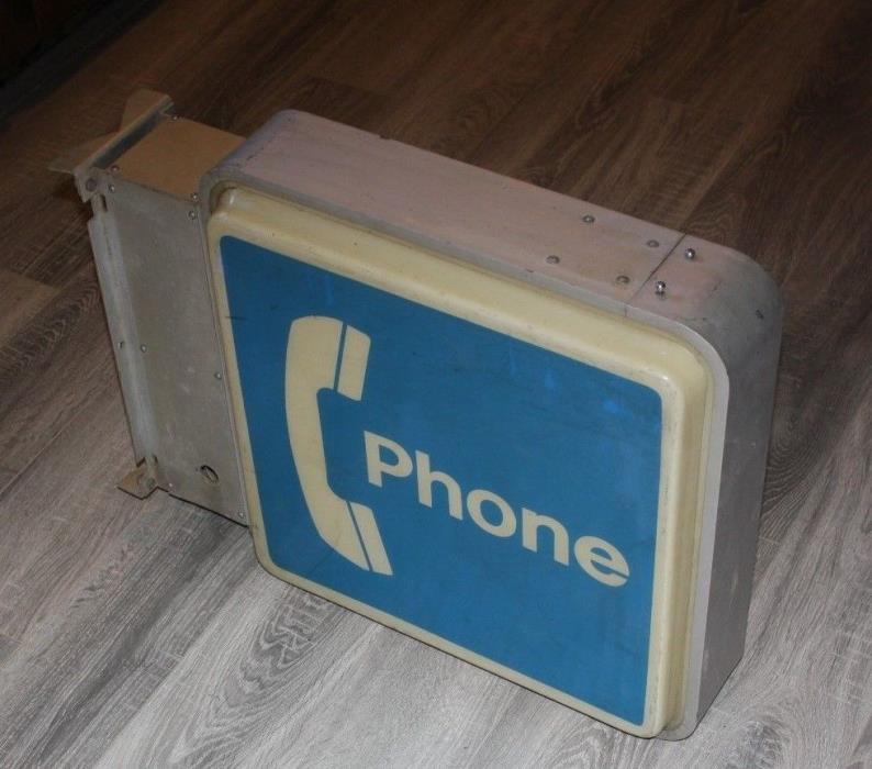 RARE Vintage  BELL SYSTEMS 2-SIDED PHONE BOOTH Lighted  SIGN