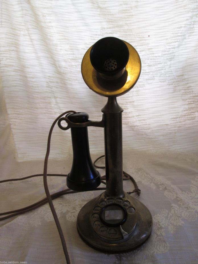 Reproduction Western Electric 51AL Brass Candlestick Telephone Good Condition