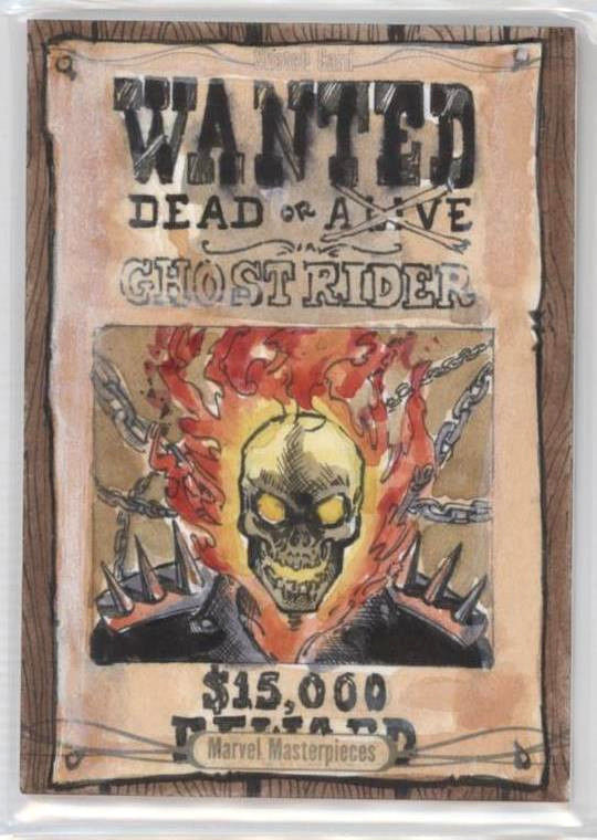 2016 marvel masterpiece sketch of ghost rider by Priscilla Petraites