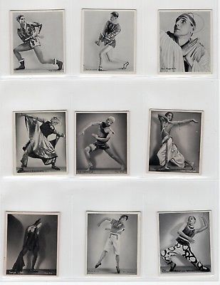 DANCE: Lot of 15 Vintage Male Dancer Photograph Cards from 1933