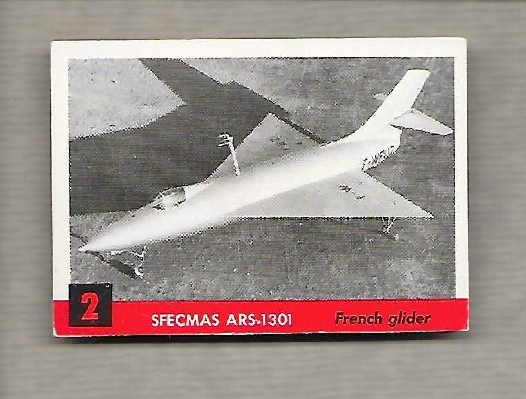 Topps Jets #2 Gum Card Sfecmas ARS 1301 1956 French Glider g1184