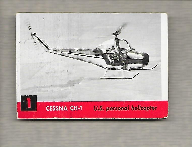 Topps Jets Gum Card Cessna CH-1 1956 US Personal Helicopter g1183