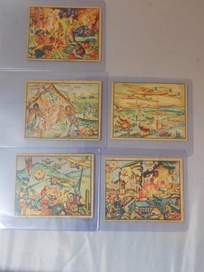 1938 HORRORS OF WAR 5 CARDS # 20 21 22 23 24 SCARCE LOW #s