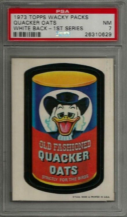 1973 Topps Wacky Packages Quacker Oats 1st Series White Back PSA 7 NM Card