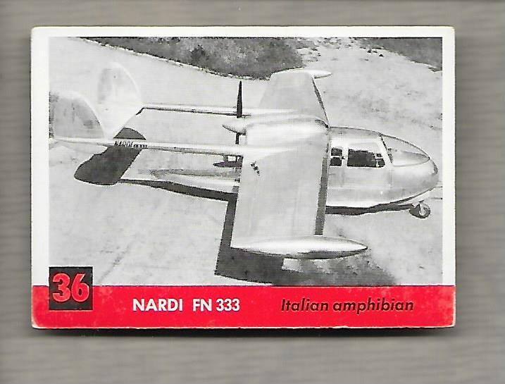 Topps Jets #36 Gum Card Nardi FN 333 1956 Italian Amphibian  g1194