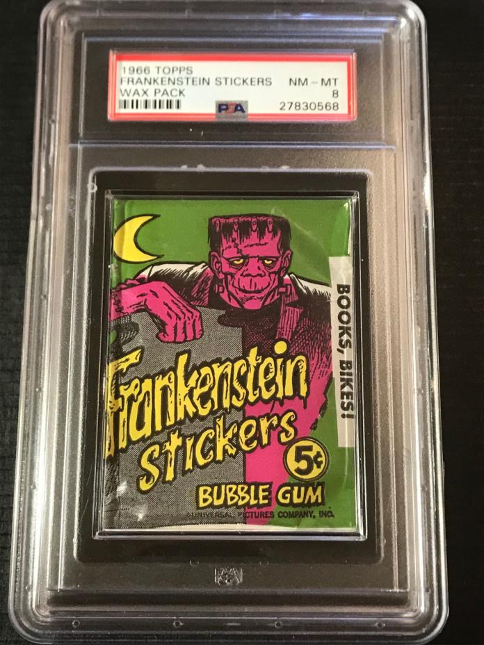1966 Topps Frankenstein stickers sealed wax pack PSA 8 POP 1