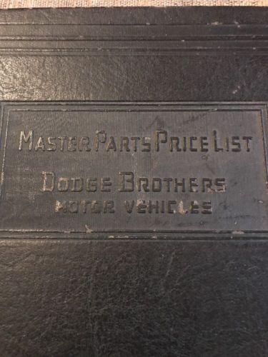 Antique Vintage Dodge Brothers Master Parts List Manual Book Catalog