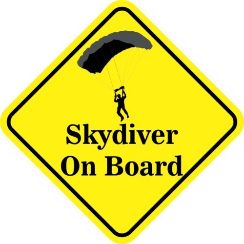 4.5in x 4.5in Skydiver On Board Magnet Car Truck Vehicle Magnetic Sign