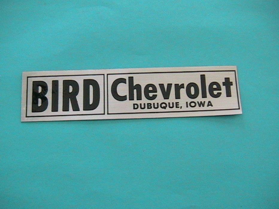 VINTAGE BIRD CHEVROLET DUBUQUE IOWA CAR AUTO DEALER DECAL STICKER