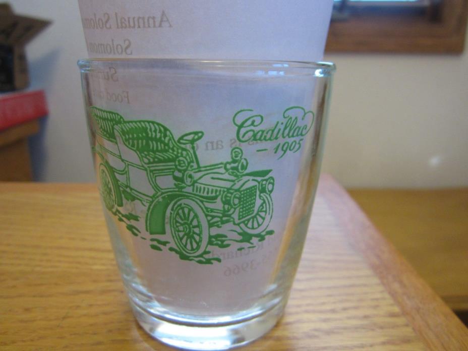 Low Ball Advertising Glass 1905 Cadillac & 1905 Buick 3.5