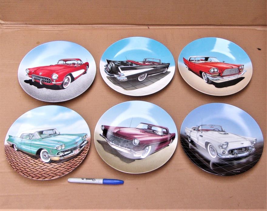 6 Ltd Ed Collector Plates, 50's Classic Cars, Philip Palma DREAM MACHINES w/Box