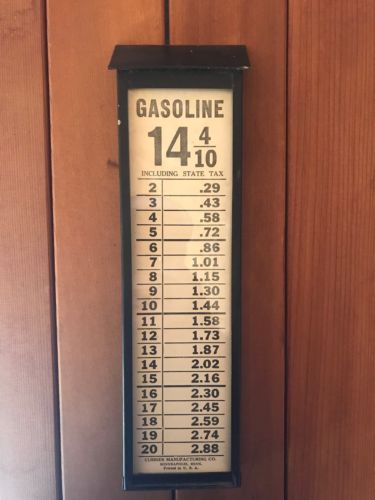 Vintage Original Gas Station Gas Pump Price Box Oil Gasoline Pricer