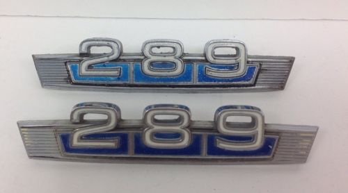 Original Genuine Ford 289 Chrome Emblems Set Of 2 Hood Ornament Trim Detail