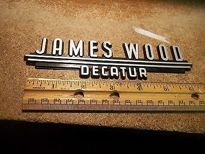 Old Car Dealer Emblem James Wood Decatur Lot B