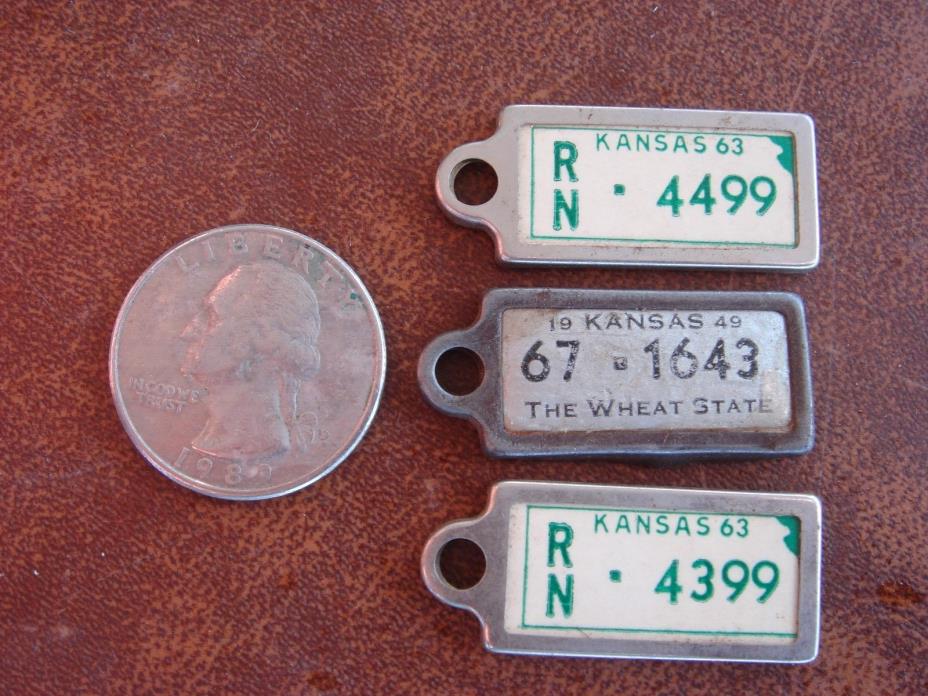 3 Vintage DAV License Plates Reno County Kansas 1949 & 1963 Lot