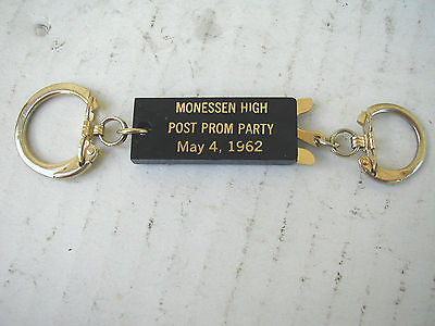 Vintage 60's 62 Monessen PA High Post Prom Party Keychain Key Chain Pauline NICE