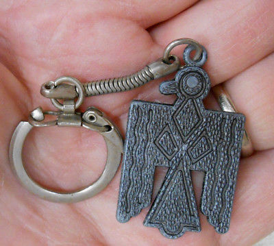 VINTAGE THUNDERBIRD METAL KEY CHAIN KEYCHAIN AMERICAN INDIAN TOTEM  #3
