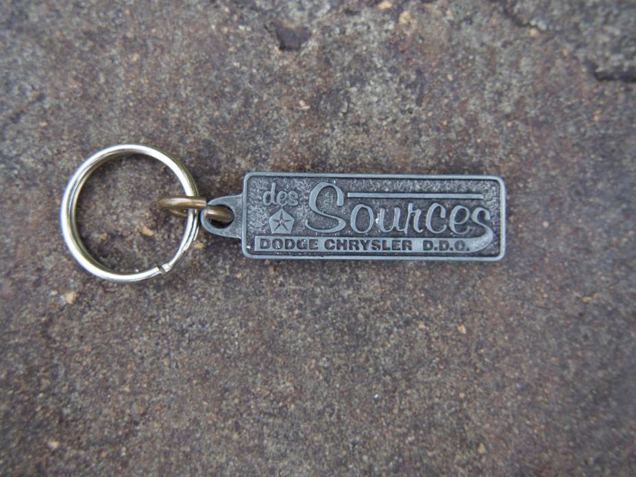 Vintage des Sources Dodge Chrysler Montreal Canada Dealer Key Chain Key Ring