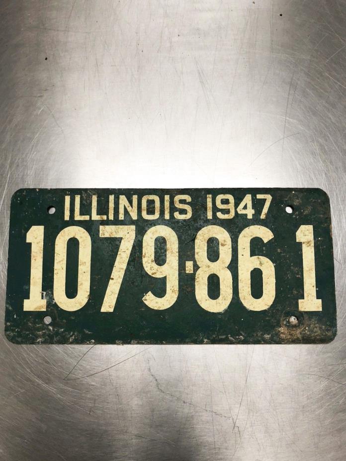 Illinois 1947 Vintage License Plate