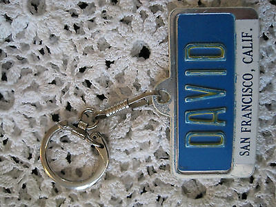 David San Francisco Souviner Key Chain Blue Vintage #1048