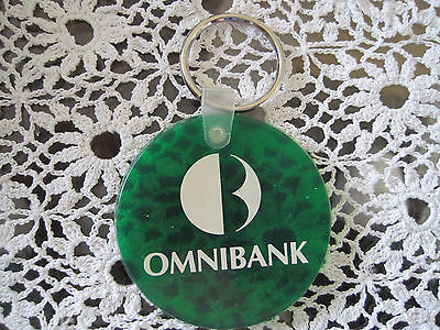 Vintage Omni Bank Denver Key Chain Green