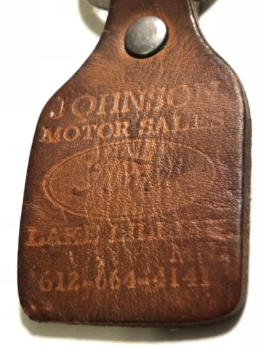 Vintage Leather Key Fob Johnson’s Motor Sales Lake Lilian Minnesota