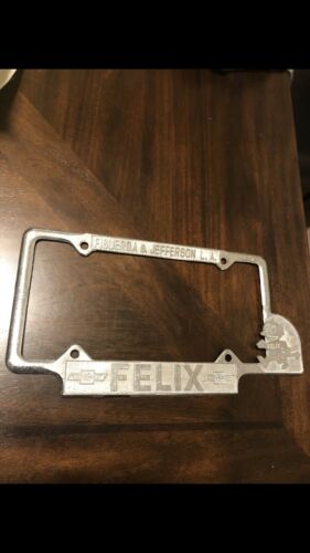 Vintage Original Felix Chevrolet License Plate Frame