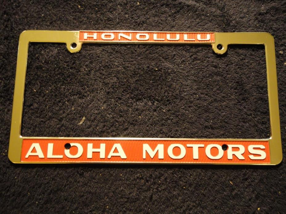 Aloha Motors Honolulu Hawaii License Plate Frames. High Quality Metal Frame. New