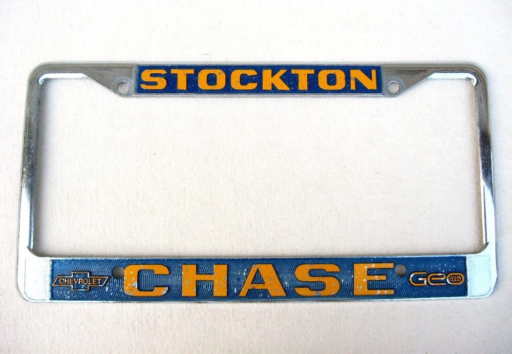Stockton Chase Chevrolet GEO License Plate Frame - Corvette Camaro Impala SS Z06