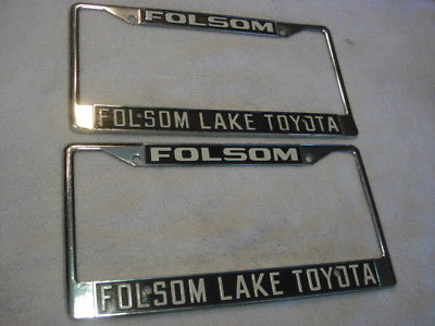 Pair of Dealer License Plate Frames Folsom Lake Toyota, Folsom California
