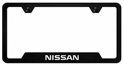 Nissan 50 States Stainless Steel Black License Plate Frame