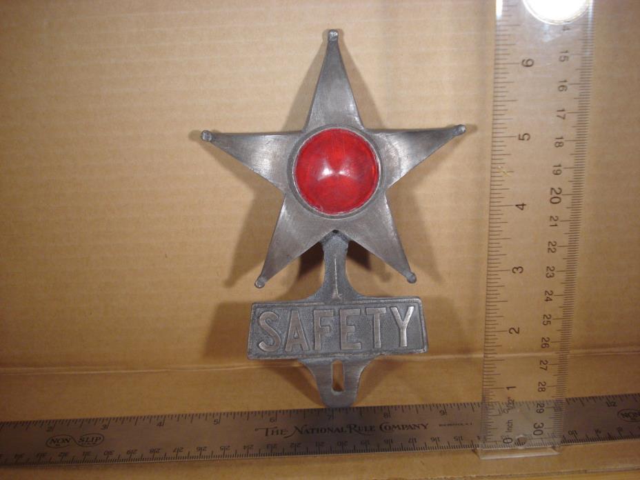 SAFETY STAR License Plate FOB Topper Wall Car Motorcycle